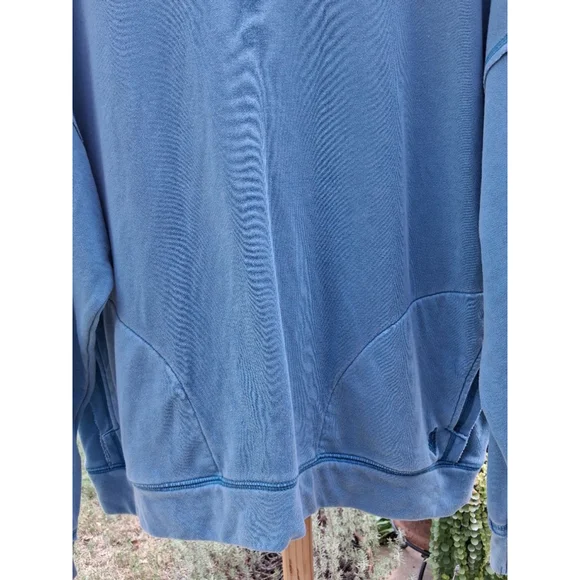 Free People Movement Metti Crewneck Sweatshirt M Dusty Teal Blue - Picture 3 of 11